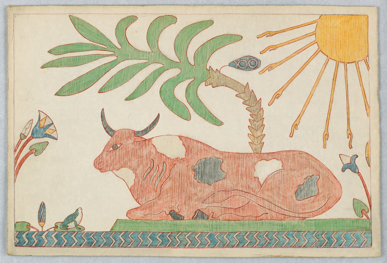 Il bue e la rana, illustrazione per le favole di Esopo da Victor Wilbour