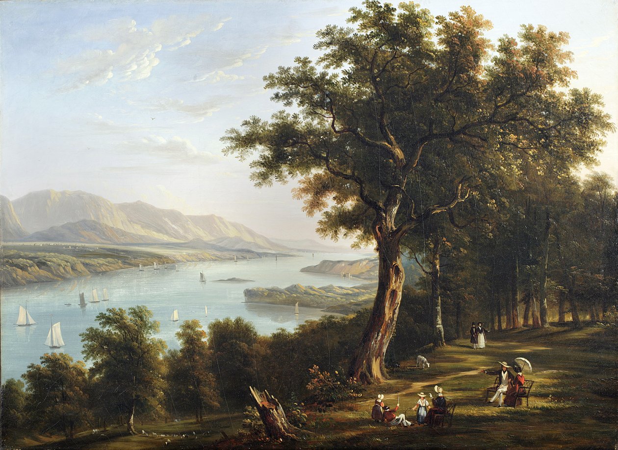 Veduta da Hyde Park sul fiume Hudson, 1845 da Victor de Grailly
