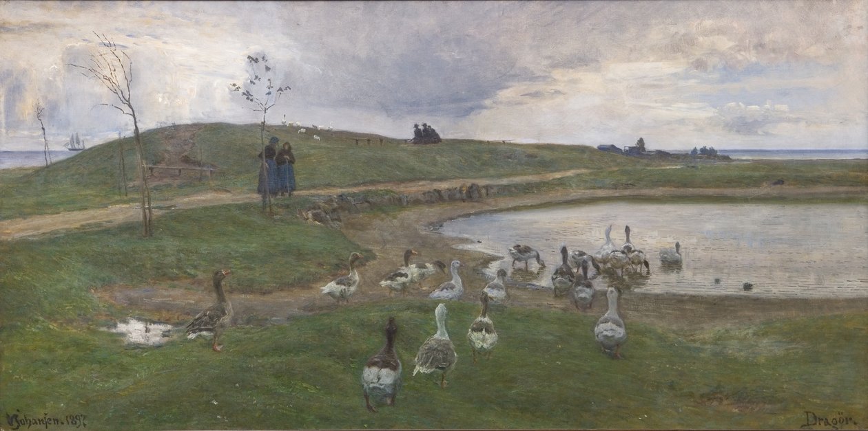 Oche presso un lago. Verso il tempo burrascoso. Dragør da Viggo Johansen