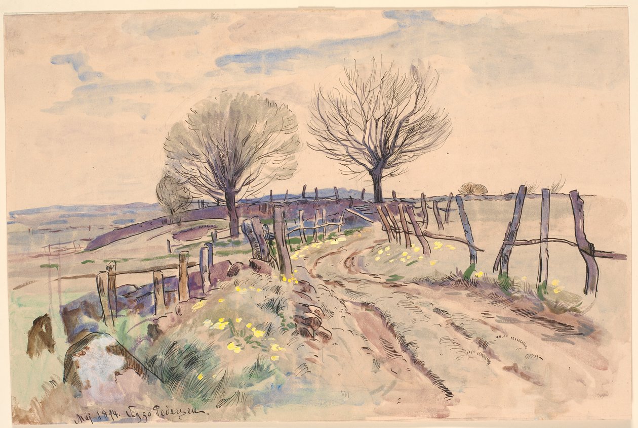 Paesaggio con strada di campagna da Viggo Pedersen