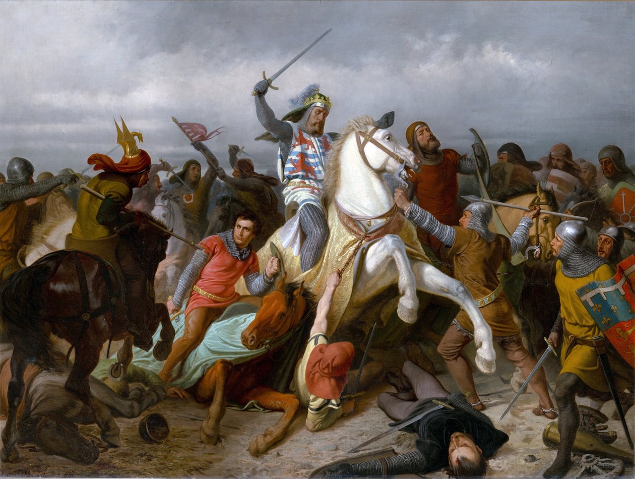 Giovanni di Boemia nella battaglia di Crécy da Viktor Barvitius