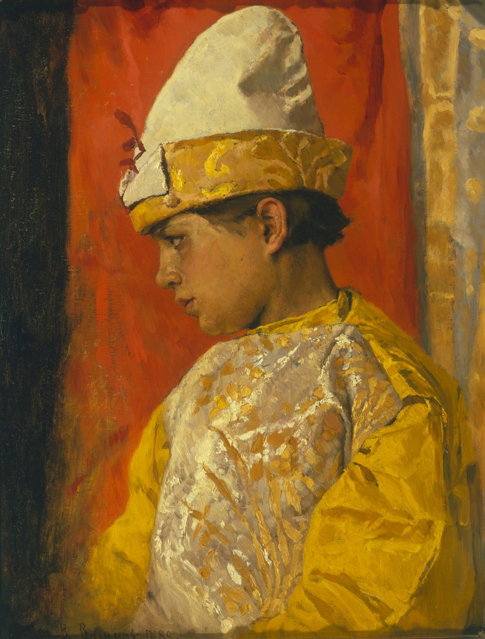 In costume da skomorokh, 1882 da Viktor Mikhaylovich Vasnetsov