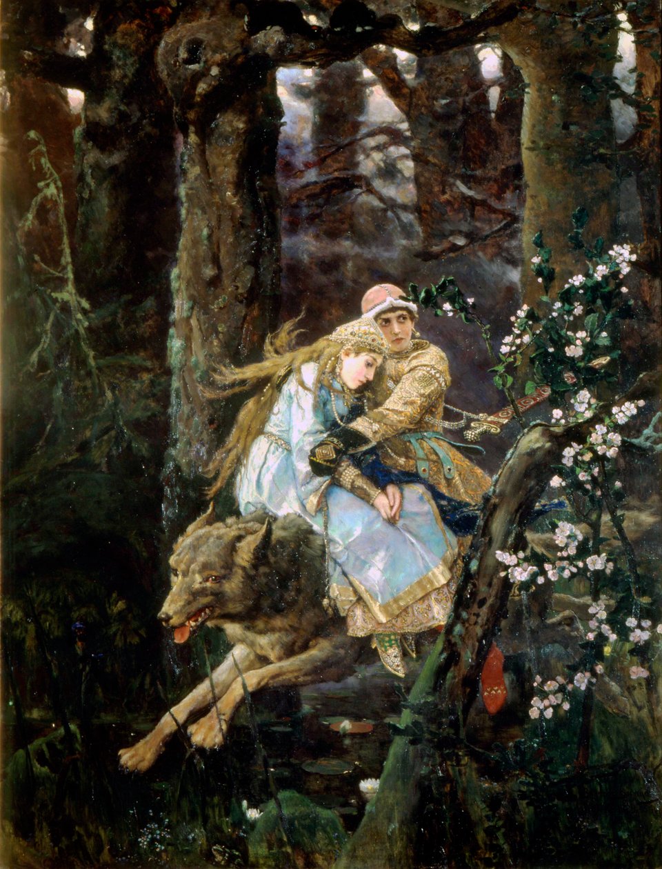 Lo zarevic Ivan che cavalca il lupo grigio, 1889 da Viktor Mikhaylovich Vasnetsov