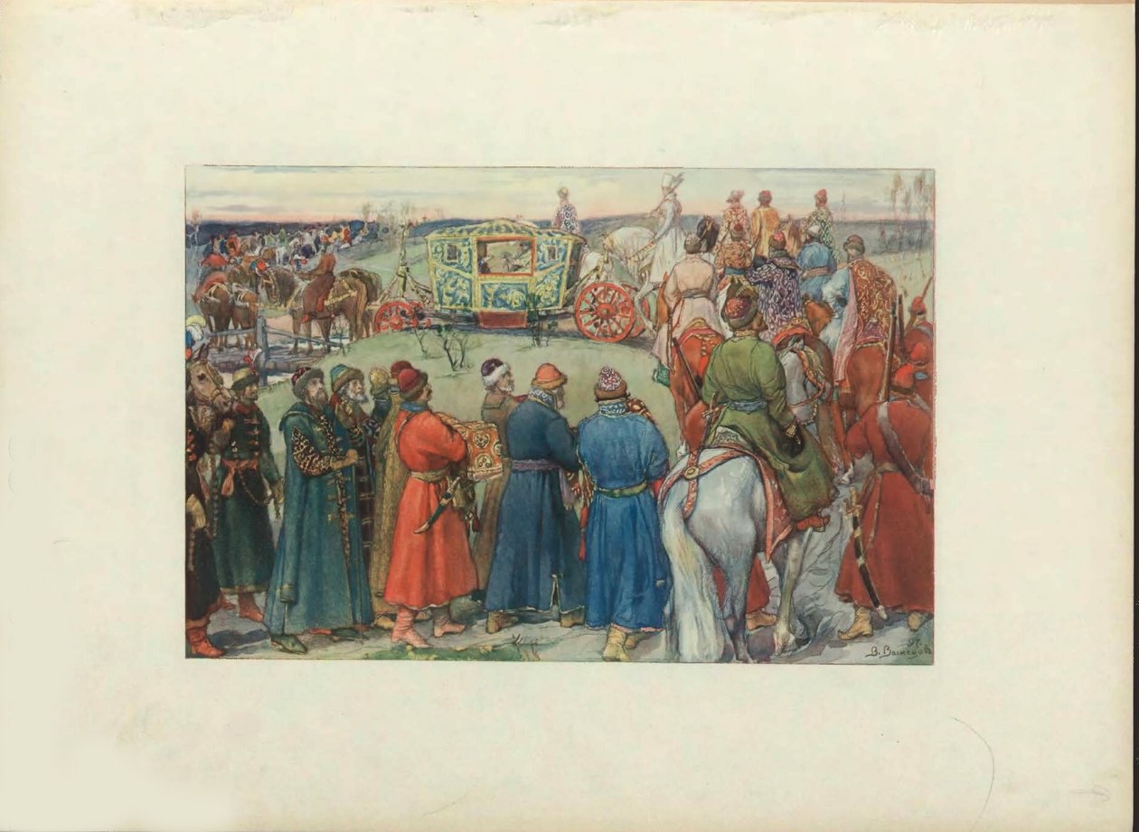Caccia dello Zar Alexei Mikhailovich, 1896 da Viktor Mikhaylovich Vasnetsov
