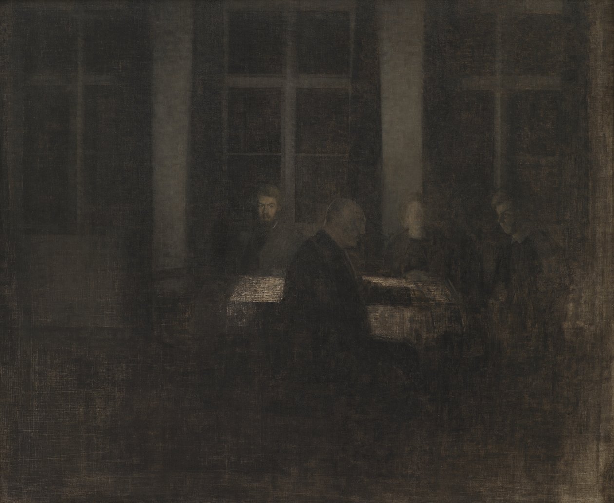 Sera nel salotto da Vilhelm Hammershøi
