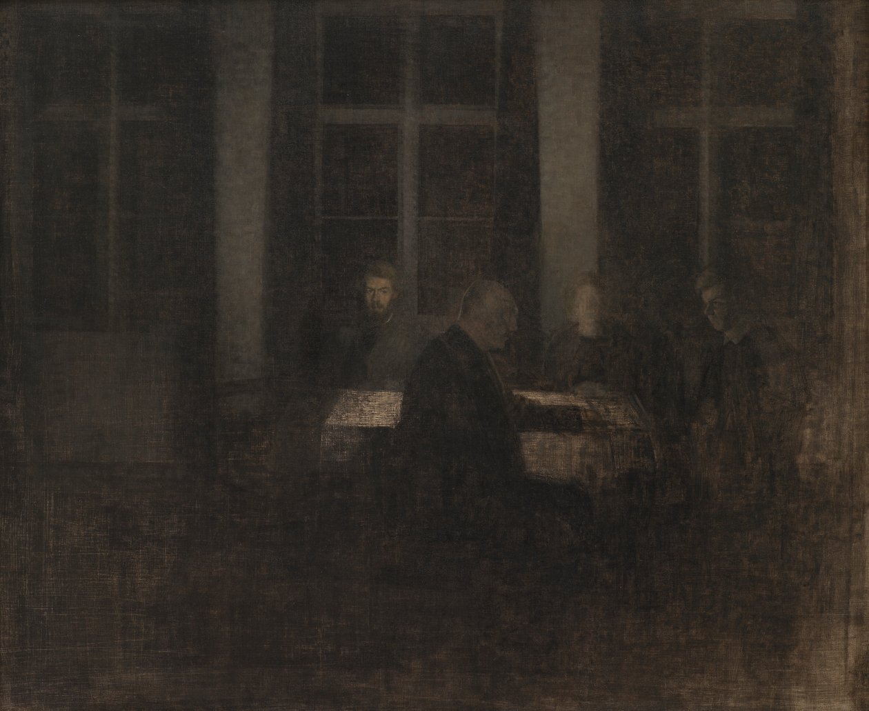 Sera nel salotto da Vilhelm Hammershøi