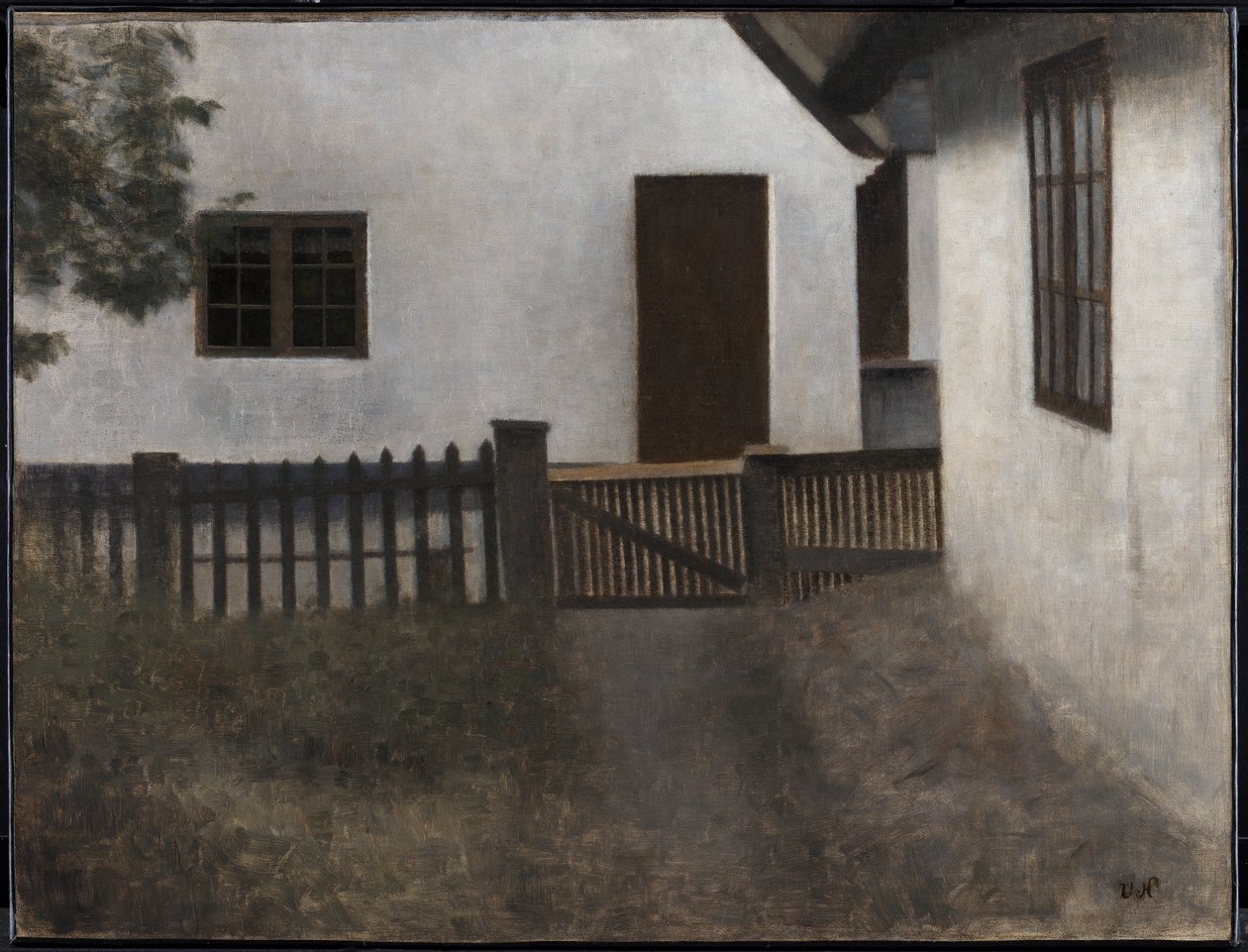 Facciate delle case. Frederiksværk. Estate. da Vilhelm Hammershøi