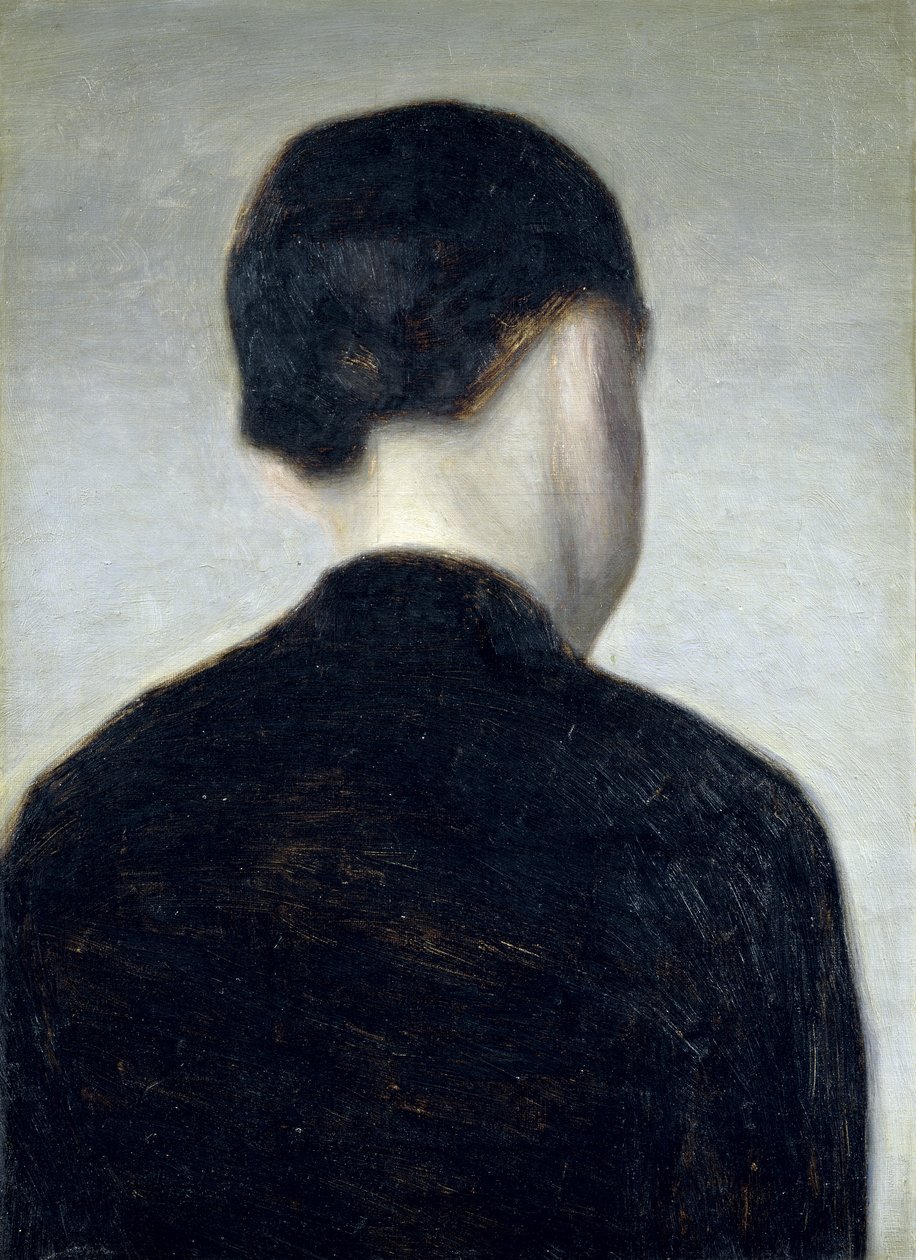 Figura Seduta, Vista da Dietro (Anna Hammershoi) 1884 da Vilhelm Hammershoi