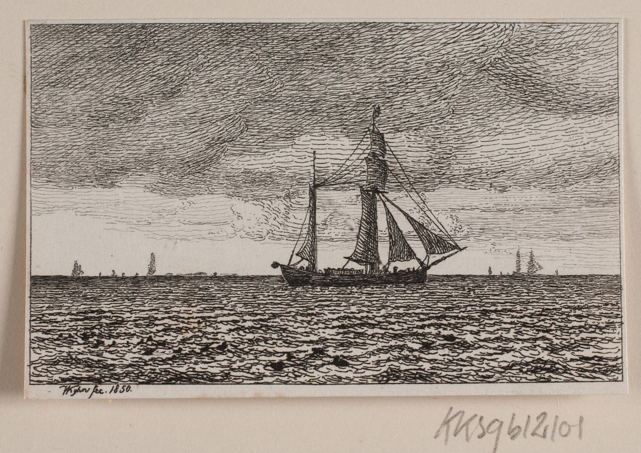 Una galea a vele spiegate da Vilhelm Kyhn