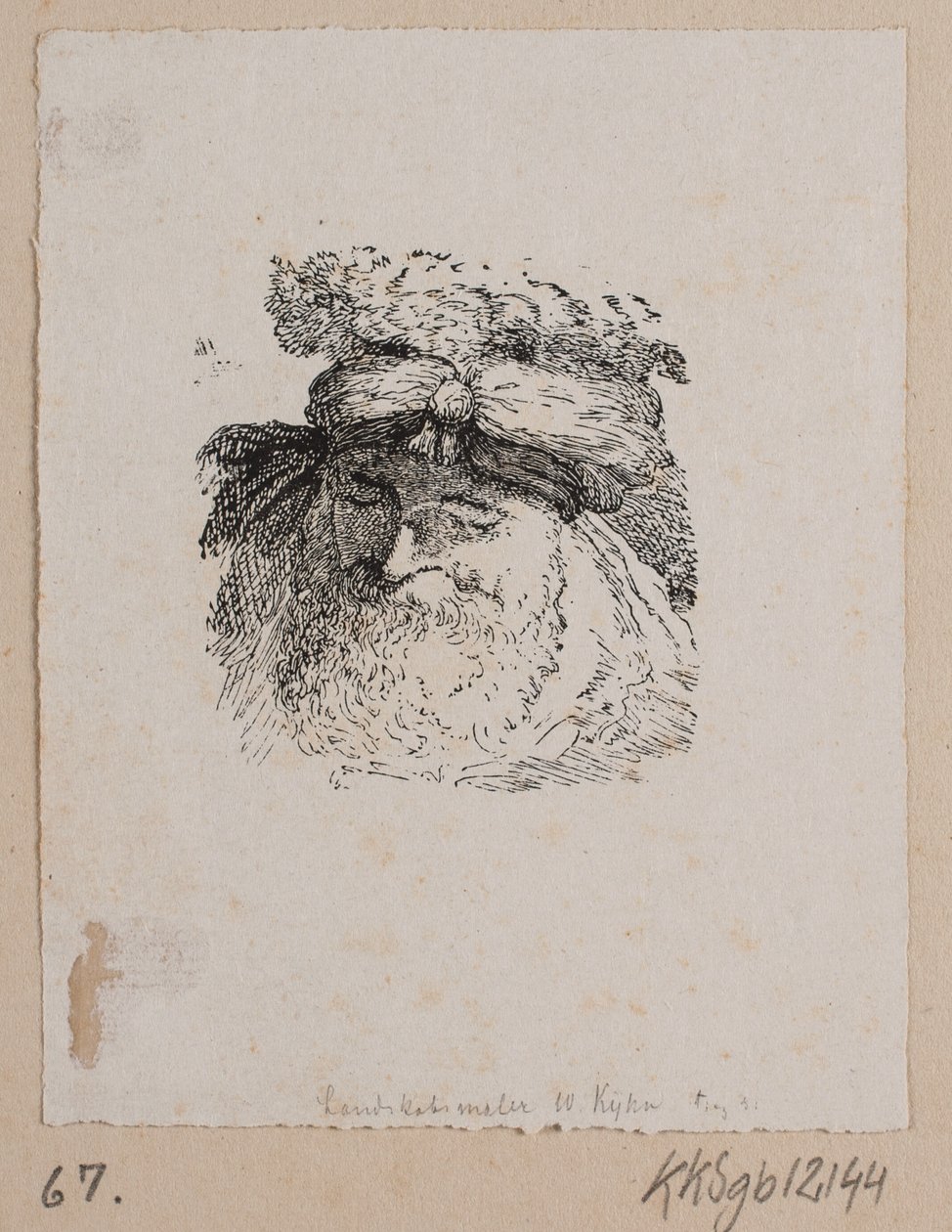 Testa di un uomo con cappello di pelliccia da Vilhelm Kyhn