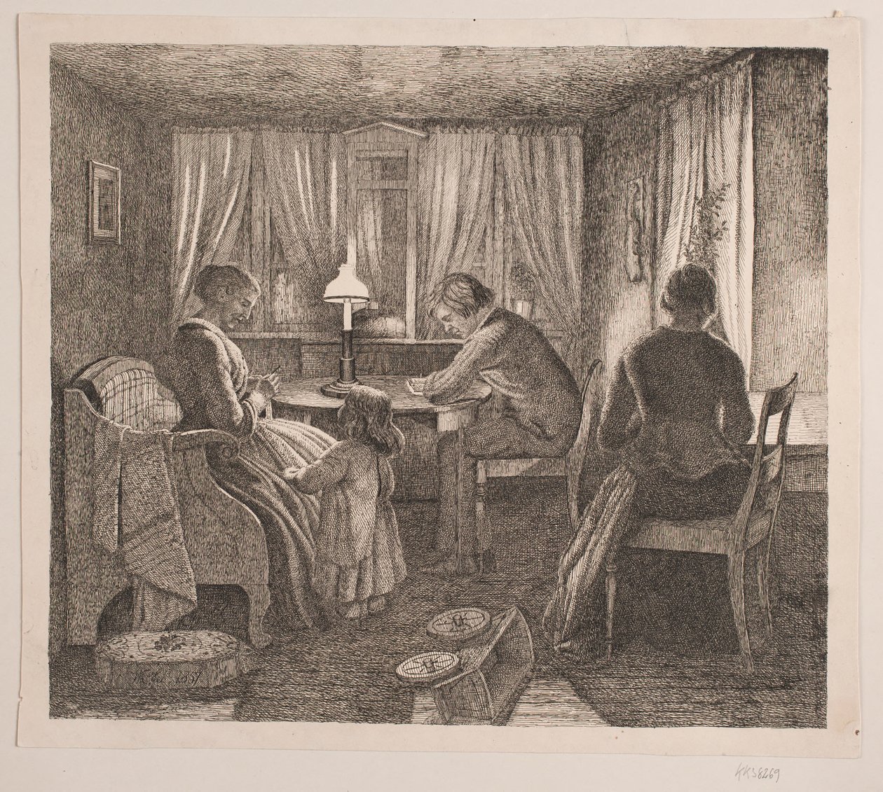 Interno con la famiglia dell