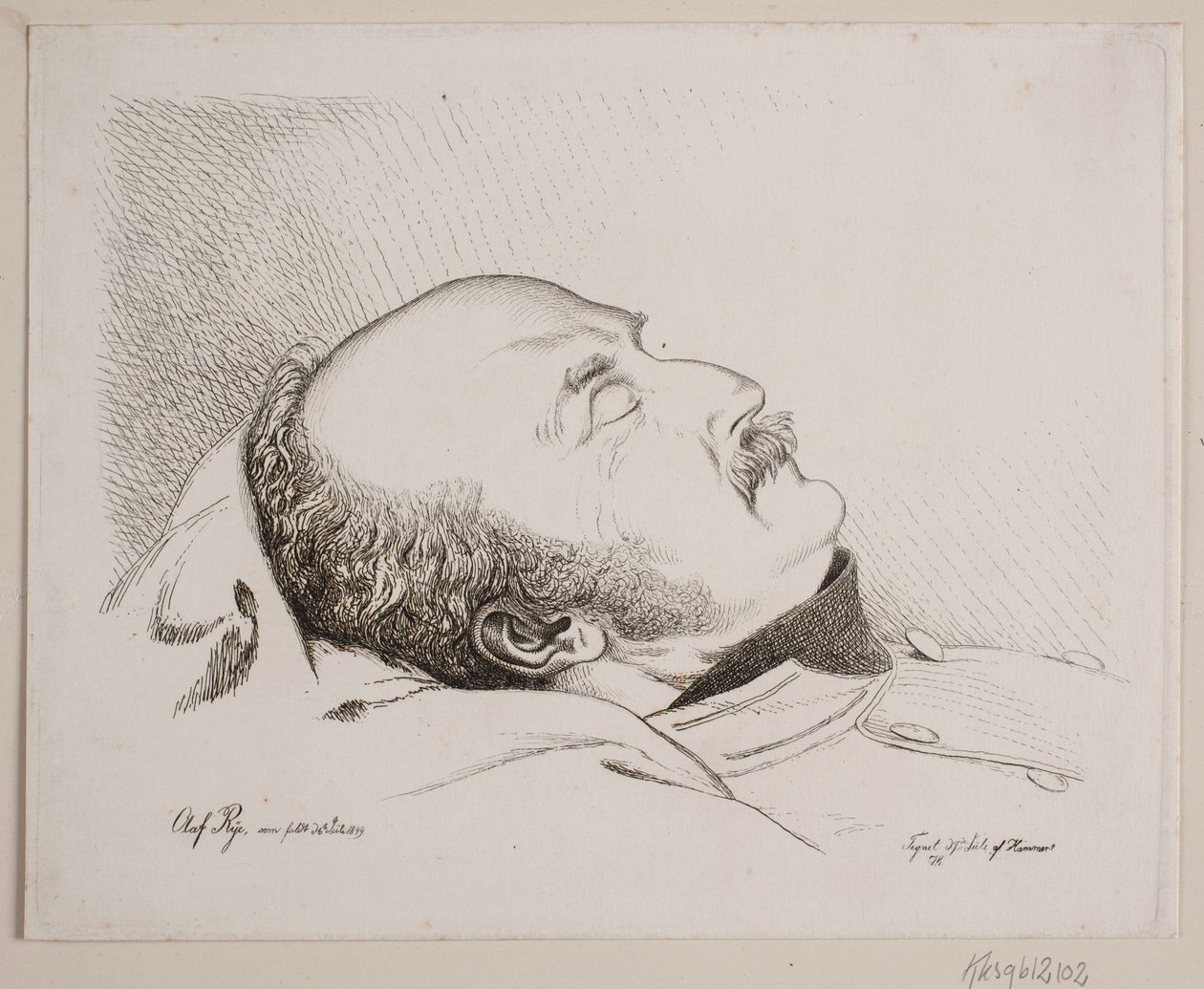 Olaf Rye come cadavere da Vilhelm Kyhn
