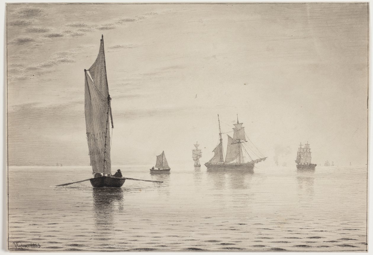 Navi in tempo calmo sul mare da Vilhelm Kyhn