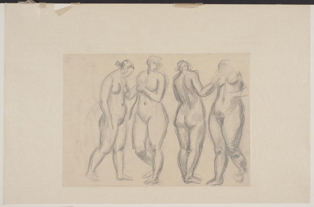 Quattro modelli femminili in piedi da Vilhelm Lundstrøm
