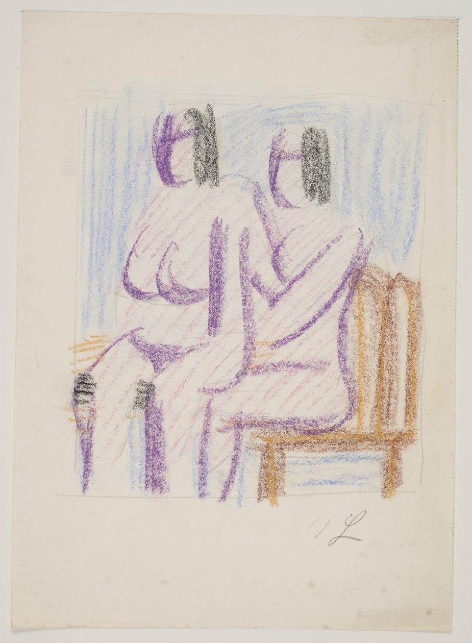 Studio di composizione con 2 donne nude sedute da Vilhelm Lundstrøm