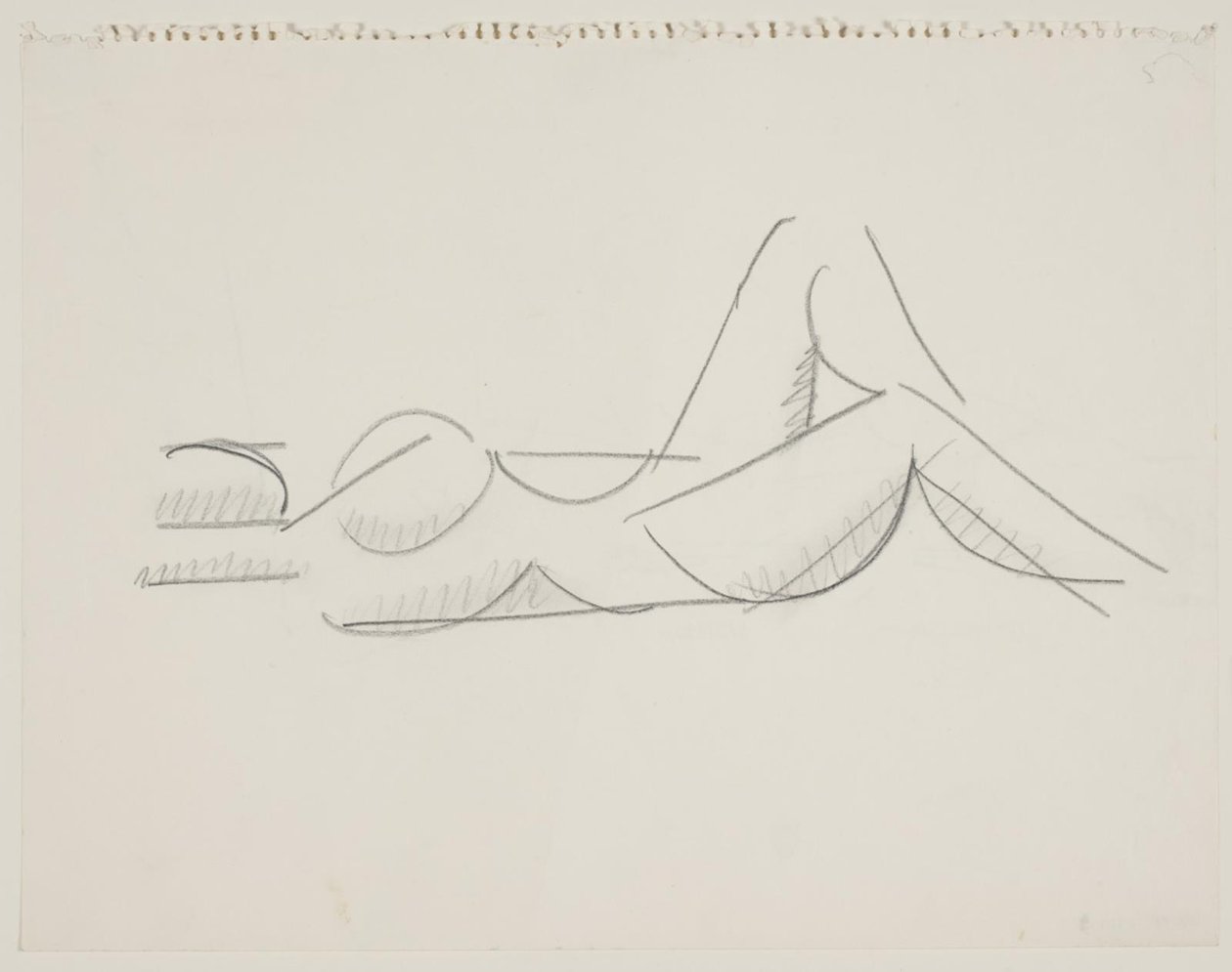 Modella femminile sdraiata, gambe a destra da Vilhelm Lundstrøm