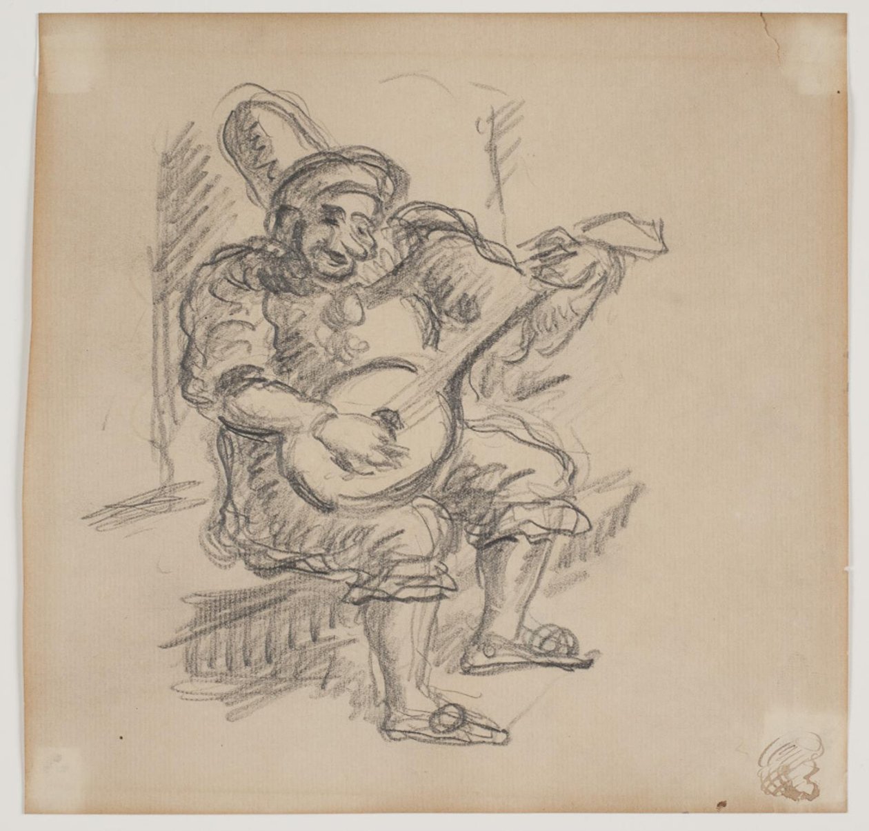 Clown che suona il liuto da Vilhelm Lundstrøm