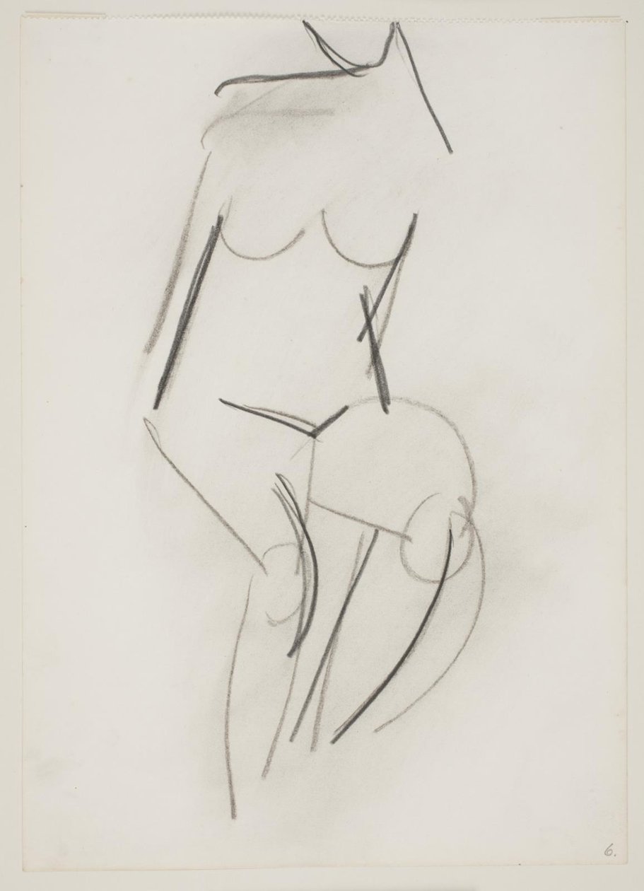 Donna nuda seduta vista di fronte da Vilhelm Lundstrøm