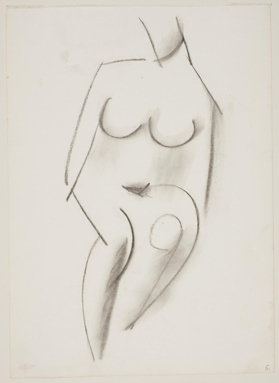 Donna nuda seduta vista di fronte da Vilhelm Lundstrøm