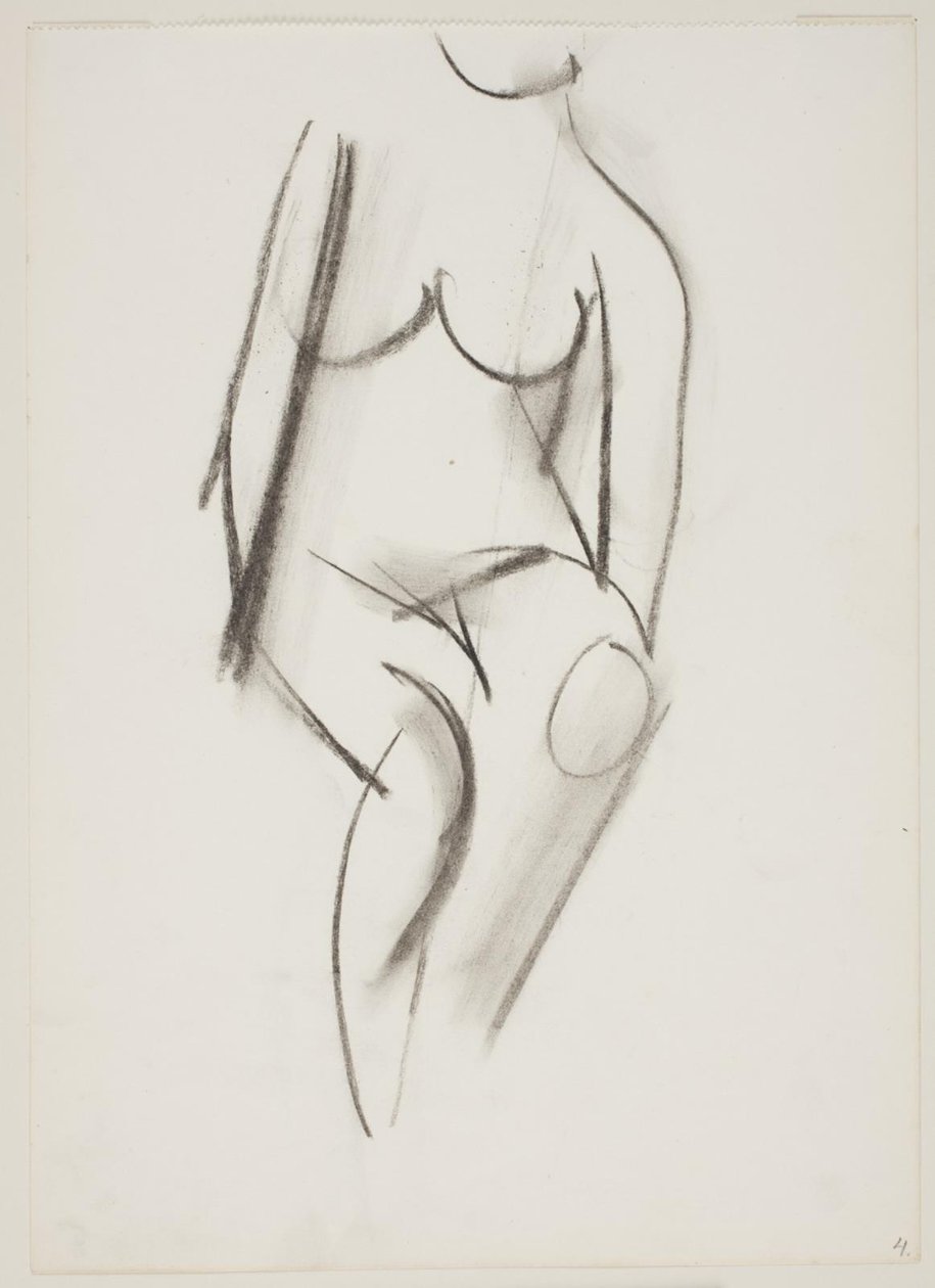 Donna nuda seduta vista di fronte da Vilhelm Lundstrøm