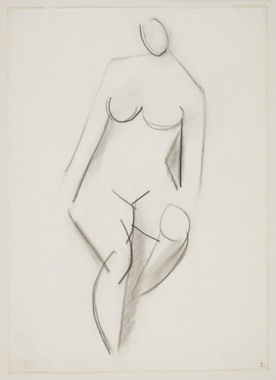Donna nuda seduta vista di fronte da Vilhelm Lundstrøm
