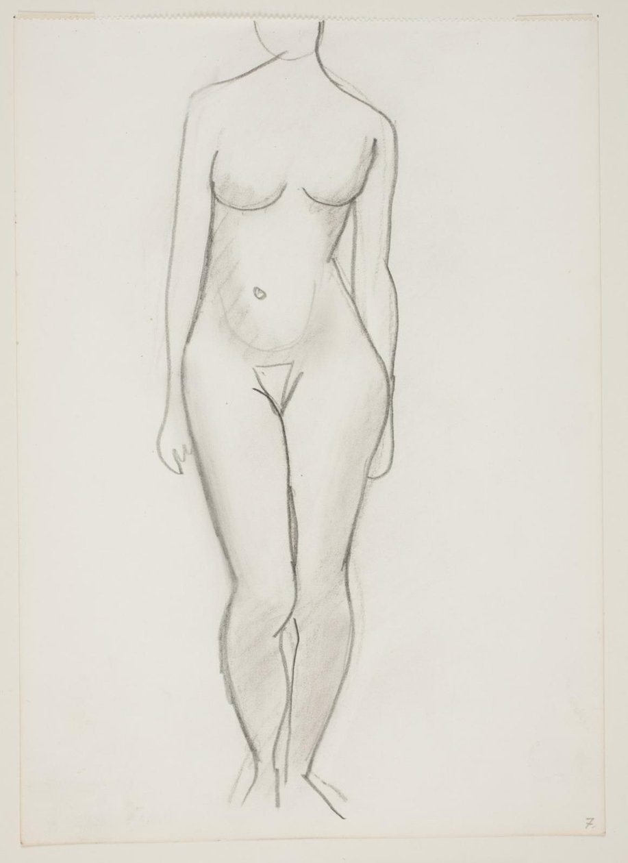 Donna nuda in piedi vista di fronte da Vilhelm Lundstrøm
