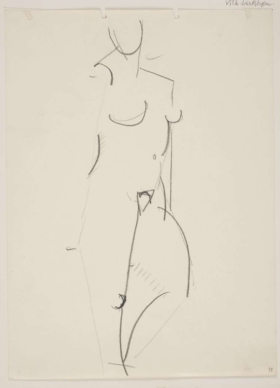 Donna nuda in piedi, rivolta a destra da Vilhelm Lundstrøm