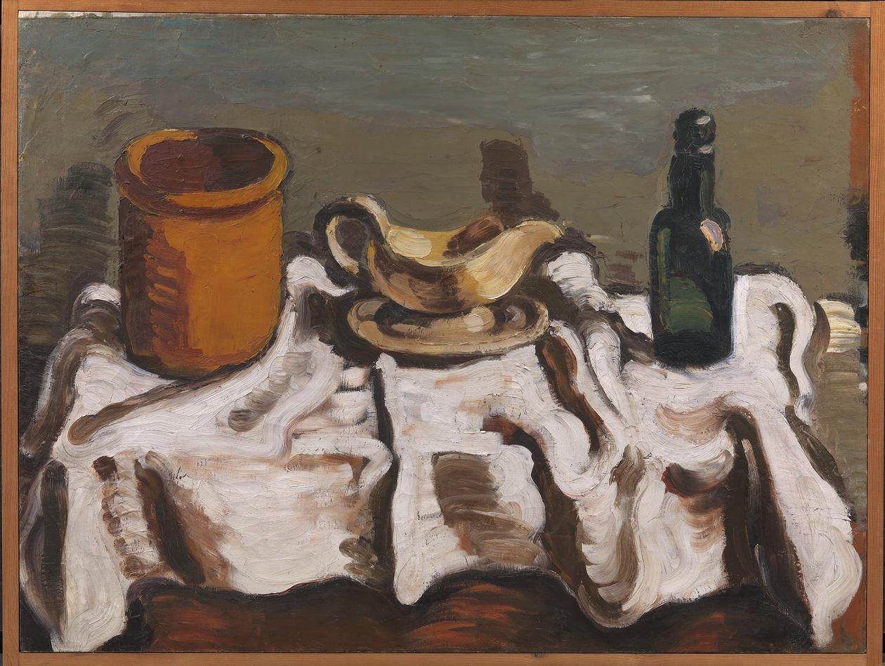 Natura morta con un vaso, una salsiera e una bottiglia da Vilhelm Lundstrøm