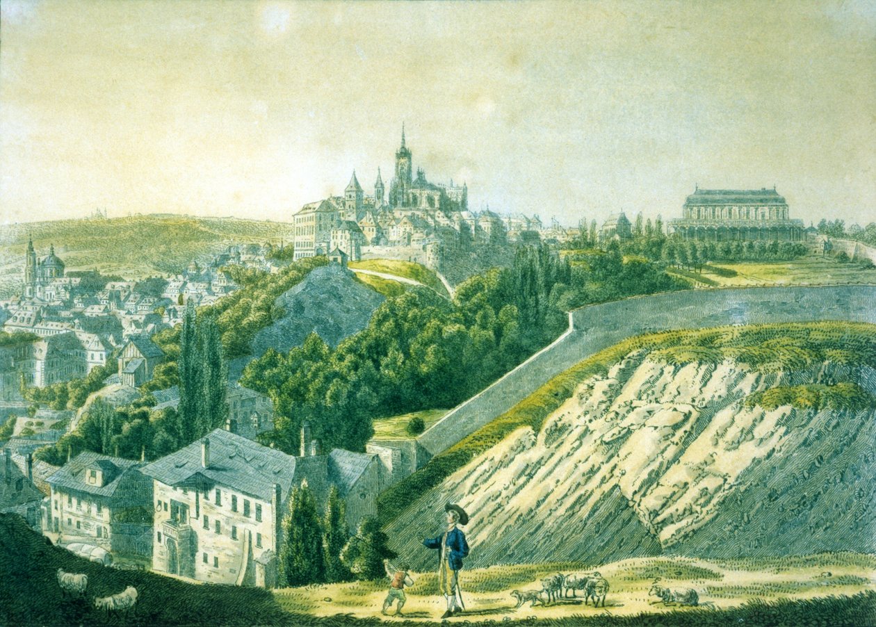 Veduta del Castello di Praga da est, 1825 da Vincenc Morstadt