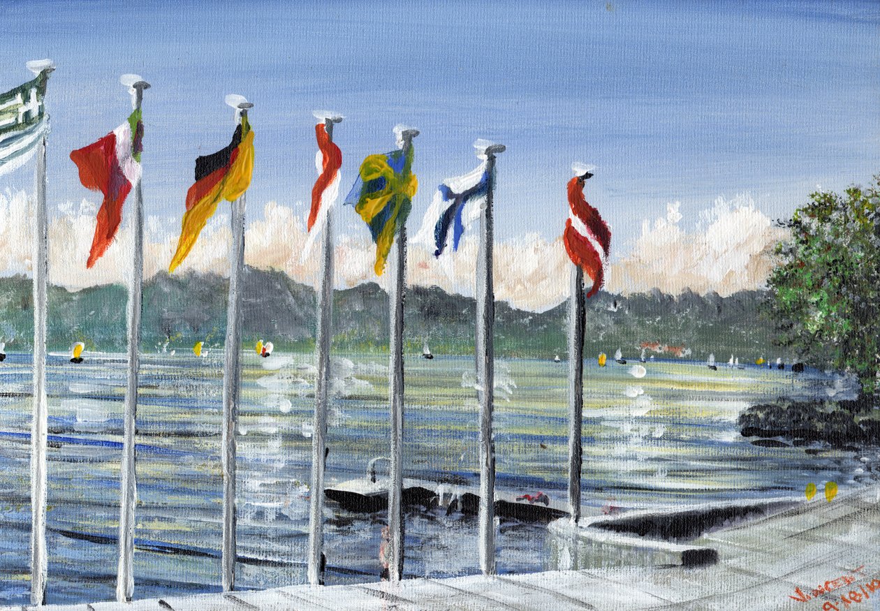 Bandiere sul Lago Lemano, 2010 da Vincent Alexander Booth