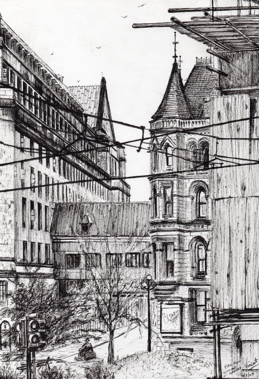 Municipio di Manchester dalla City Art Gallery, 2007 da Vincent Alexander Booth