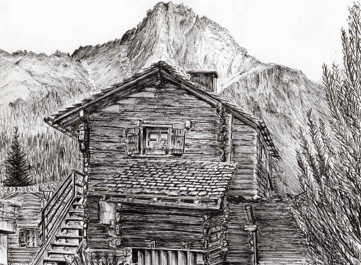 Vista dal B&B Zinal, Svizzera, 2011 da Vincent Alexander Booth