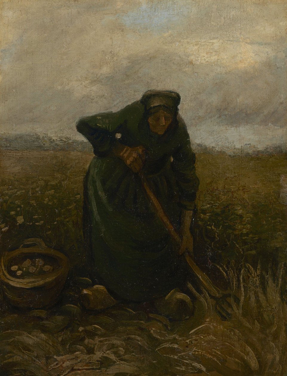 Donna che raccoglie patate da Vincent van Gogh
