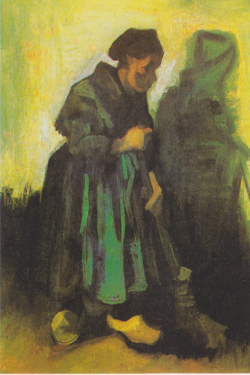 Contadina che spazza il pavimento da Vincent van Gogh