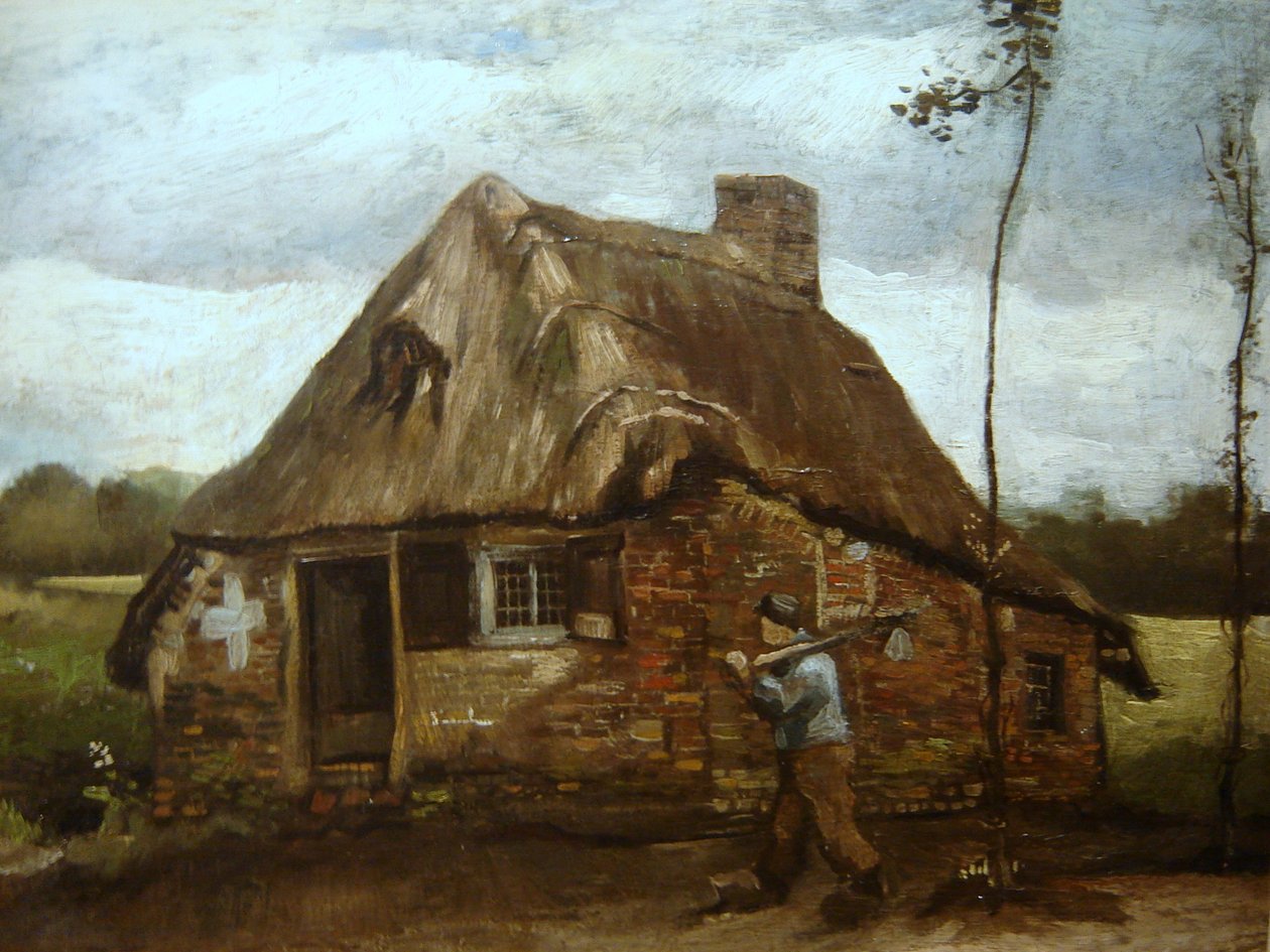 Capanna con contadino che torna a casa da Vincent van Gogh