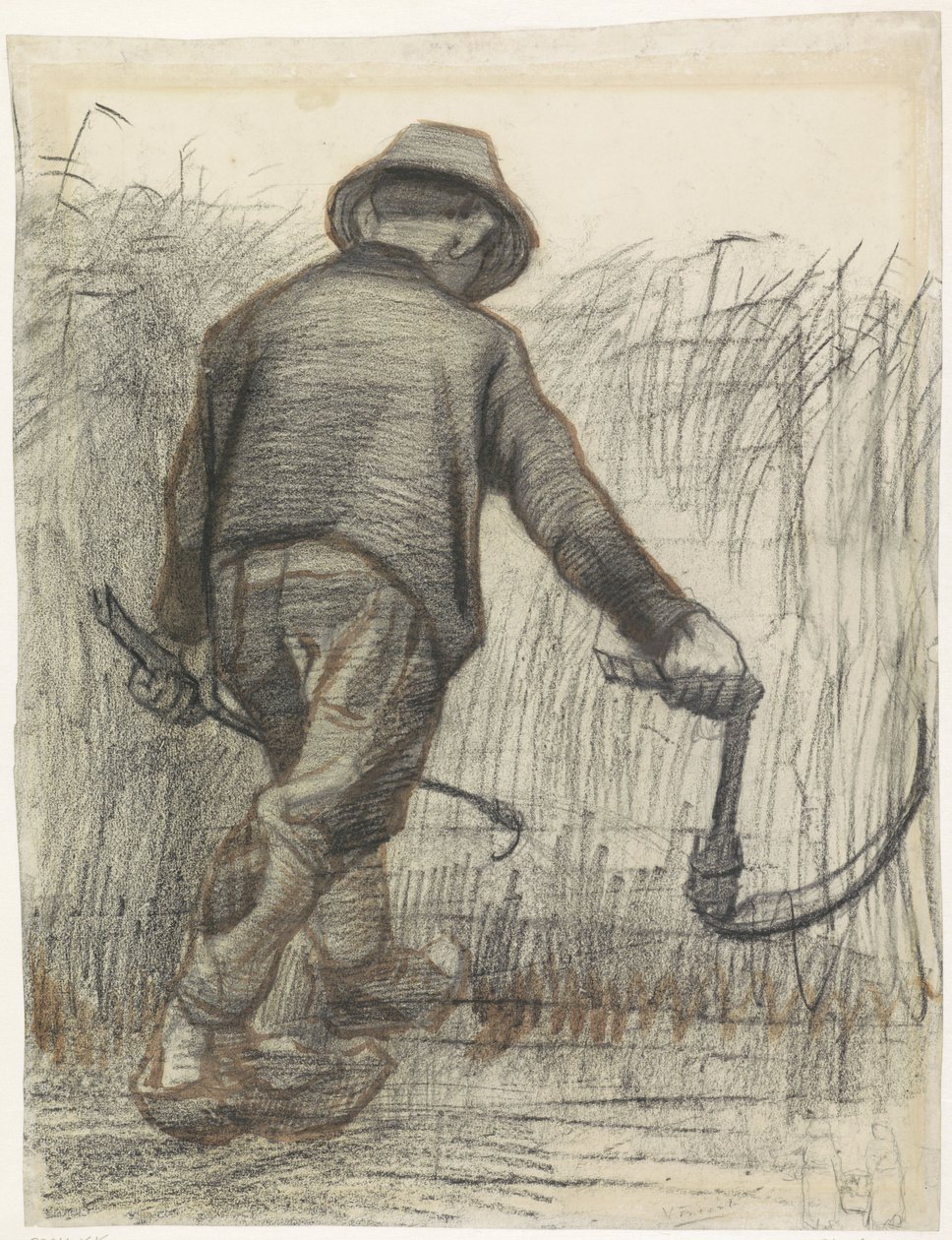 Tagliatore con cappello, visto da dietro, c.1865-90 da Vincent van Gogh