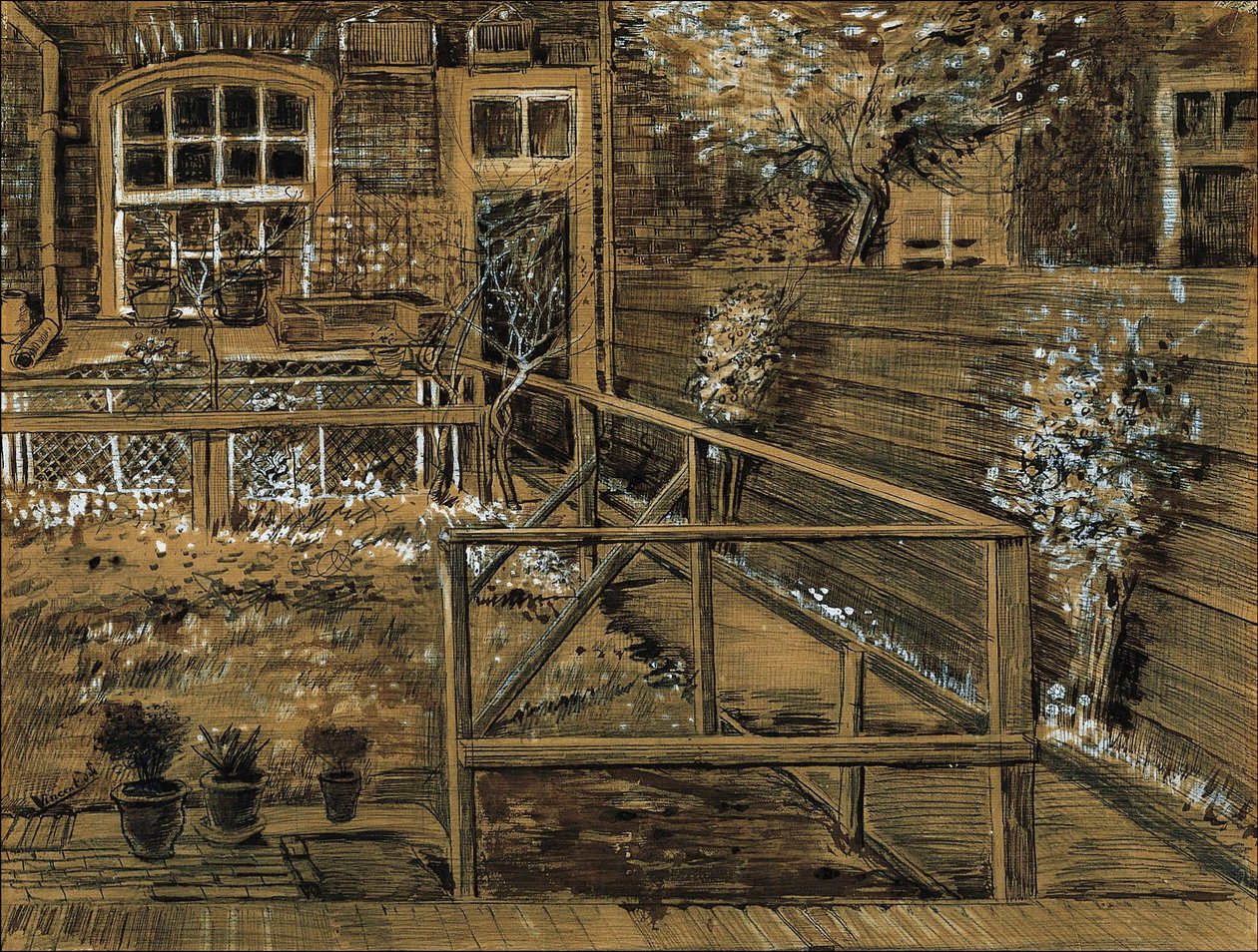 Il giardino dietro la casa della madre di Sien a L