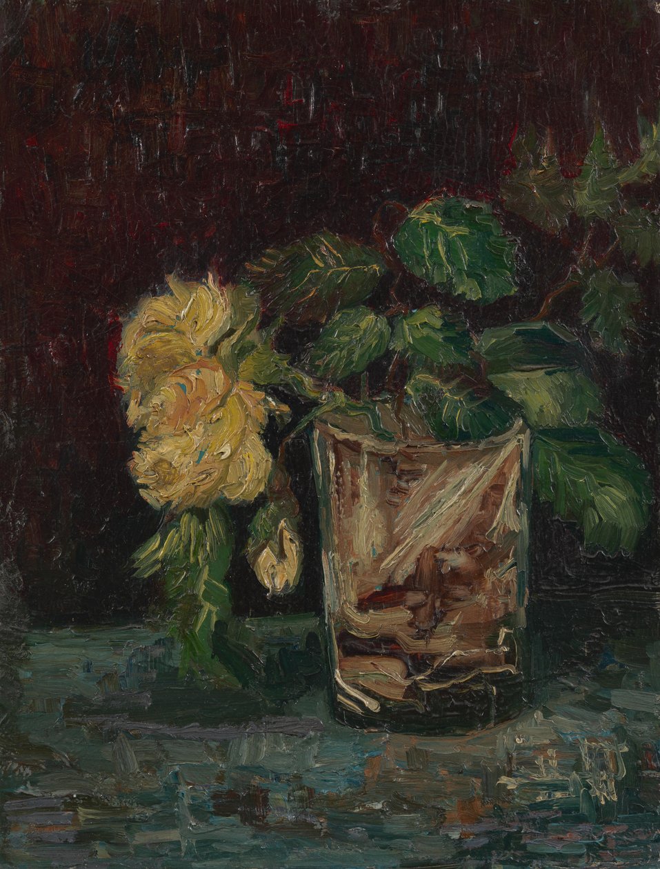 Bicchiere con rose gialle da Vincent van Gogh