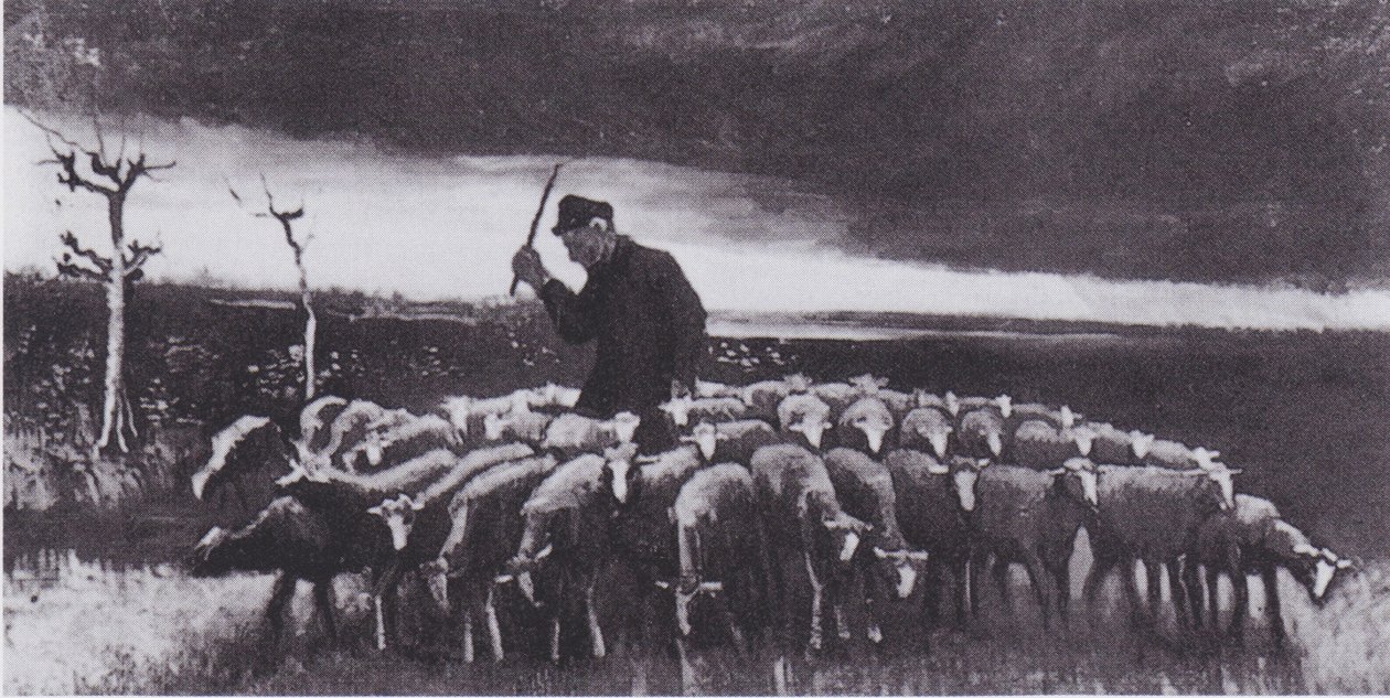 Pastore con gregge di pecore (dopo il temporale) da Vincent van Gogh