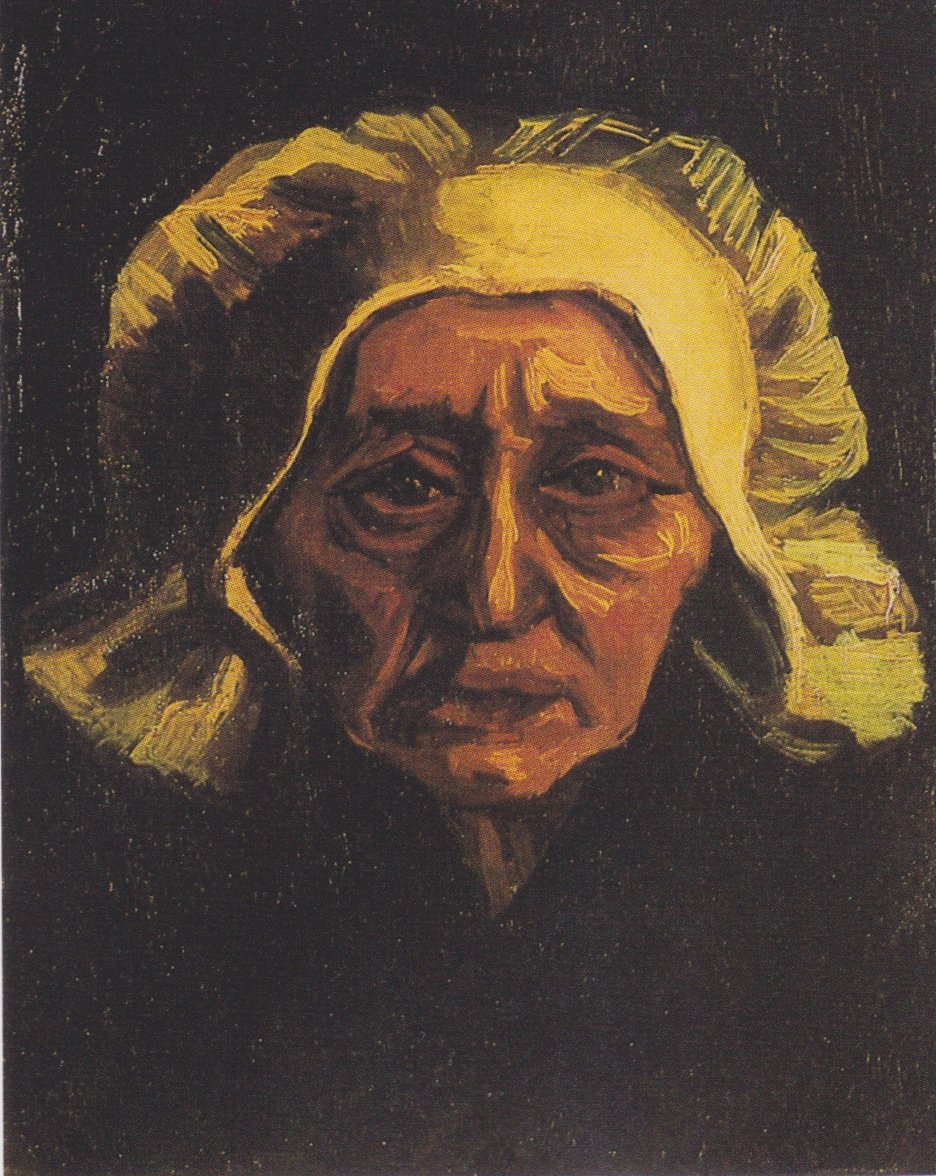 Testa di una vecchia contadina con cuffia bianca da Vincent van Gogh