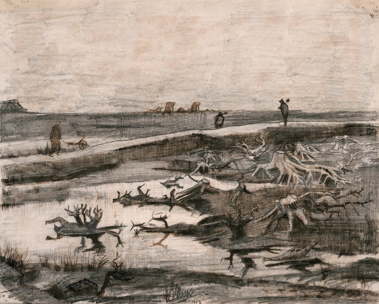 Paesaggio con tronchi di palude (Travaux aux Champs) da Vincent van Gogh