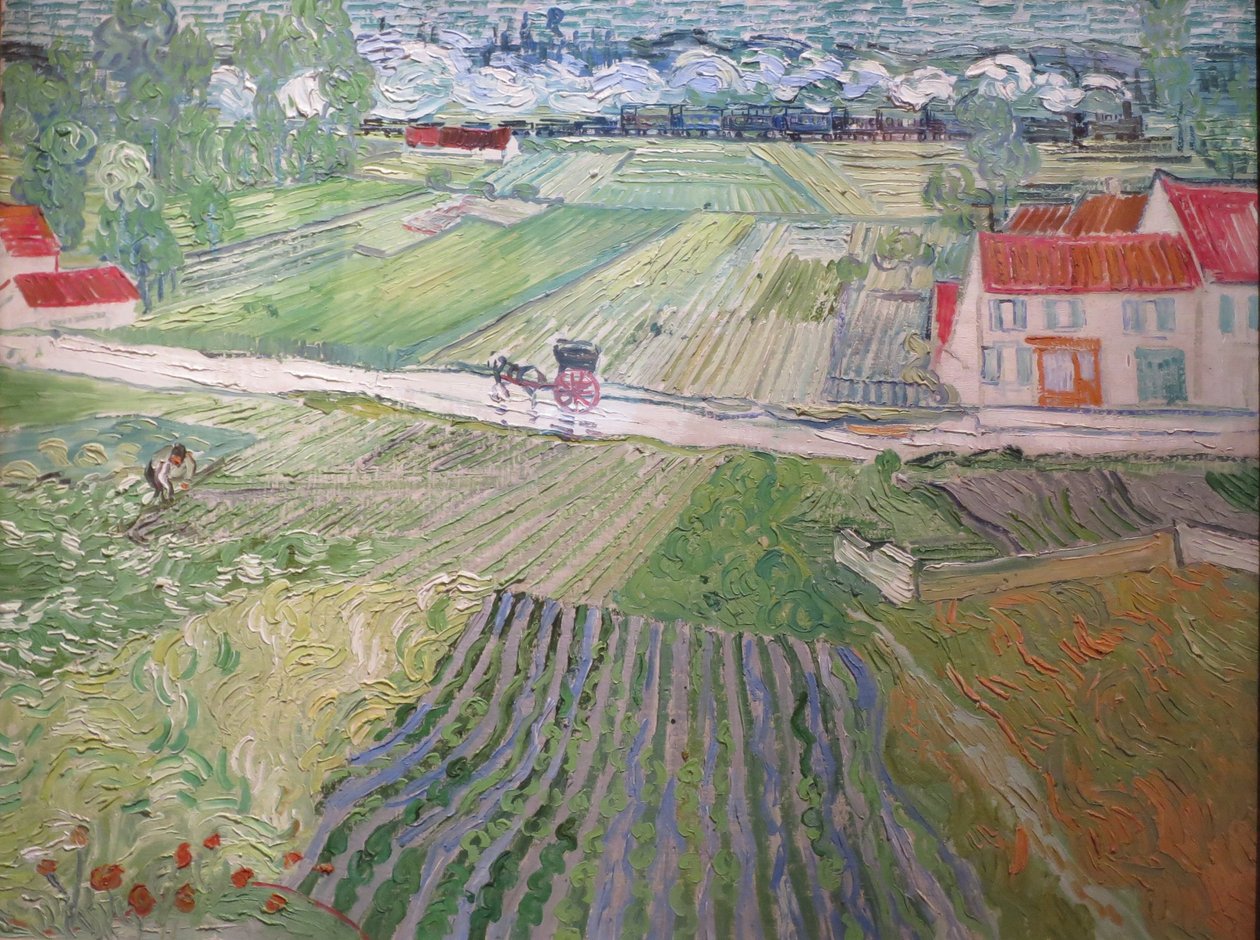 Paesaggio con carrozza e treni da Vincent van Gogh