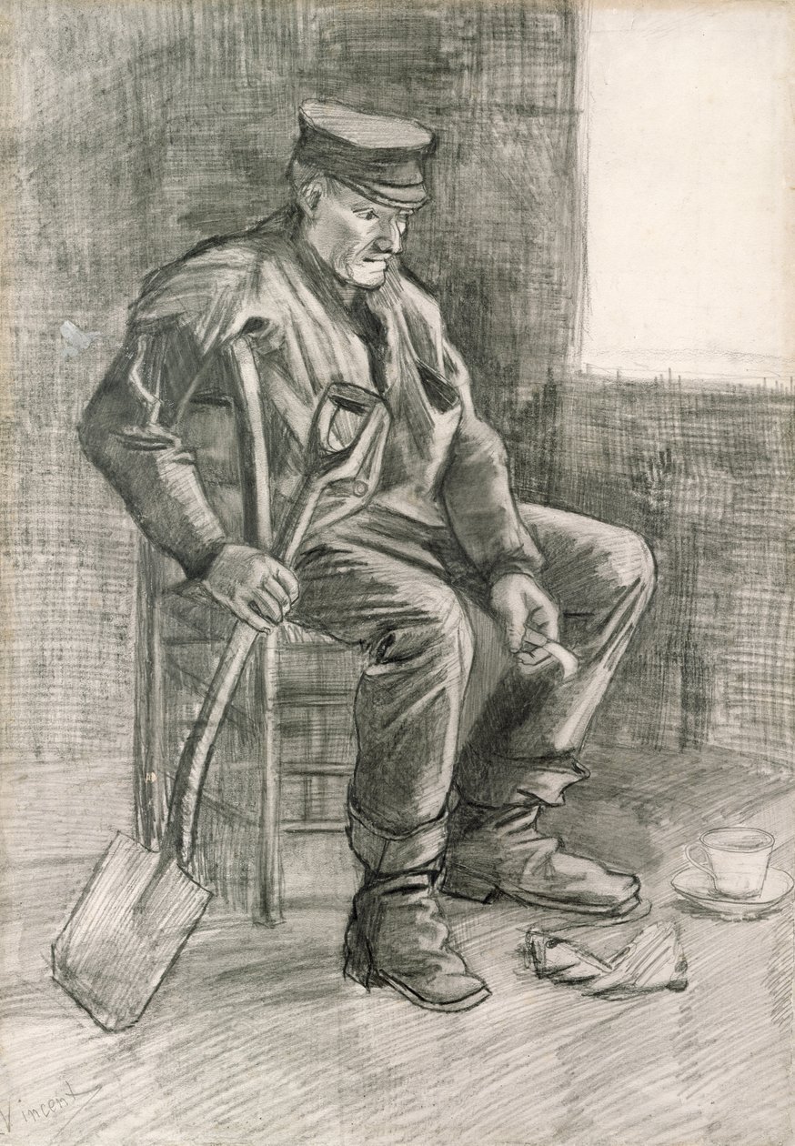 Uomo con una vanga che riposa, 1882 da Vincent van Gogh