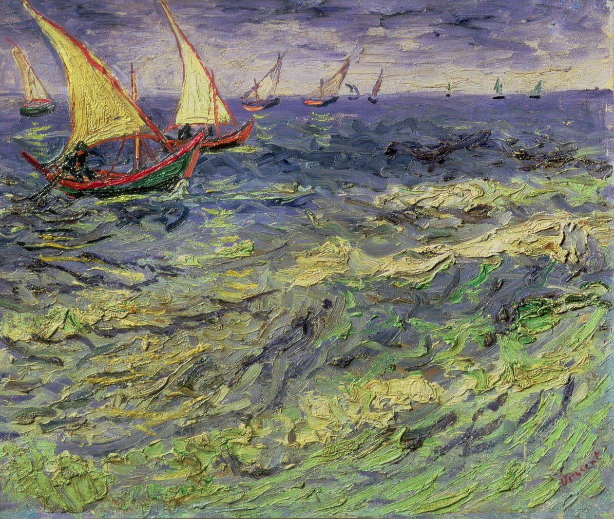 Marina a Saintes-Maries (Veduta del Mediterraneo) da Vincent van Gogh