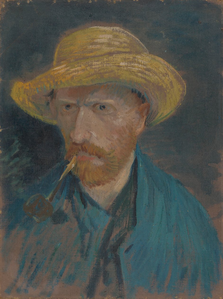 Autoritratto con cappello di paglia e pipa da Vincent van Gogh