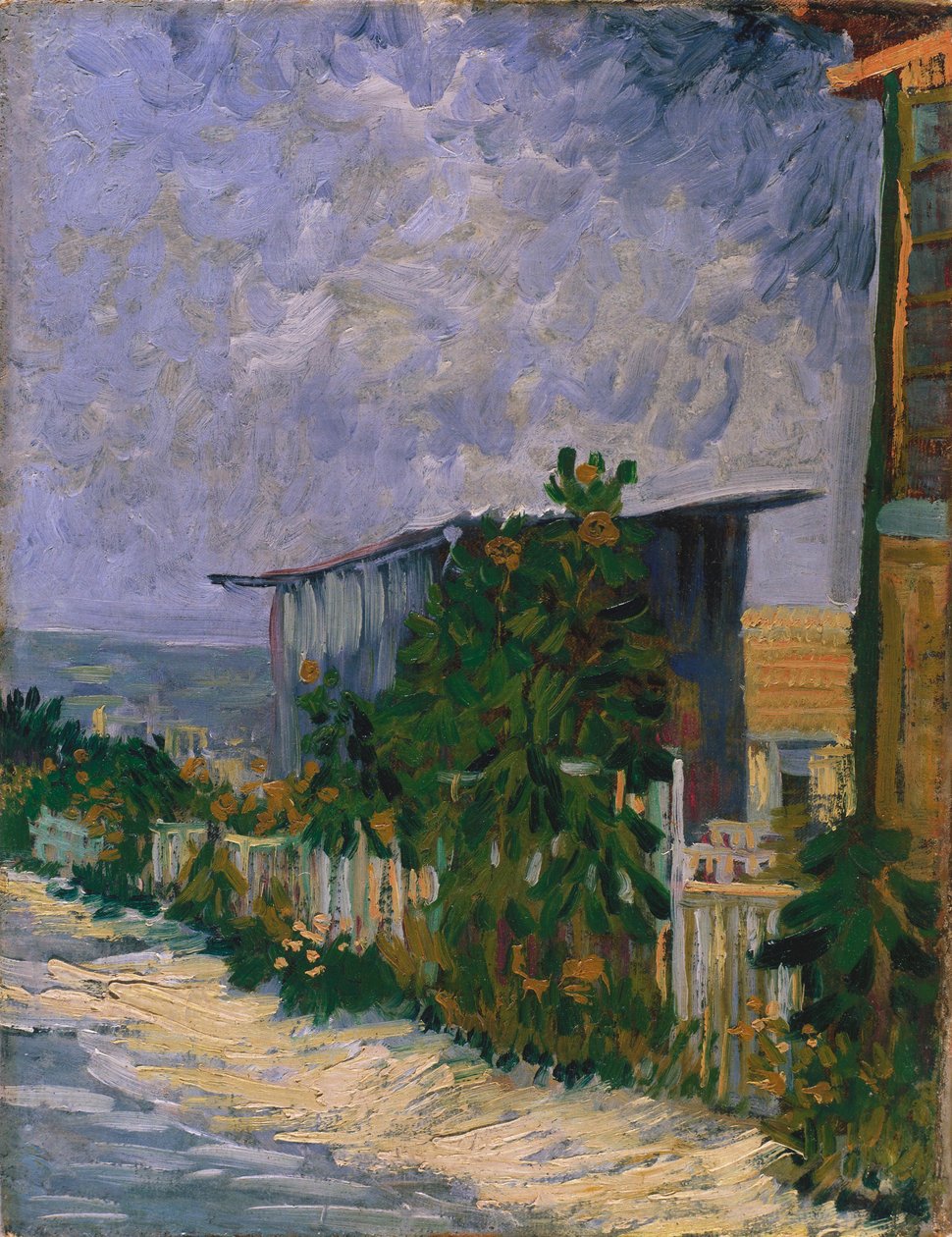 Capanno a Montmartre con girasole da Vincent van Gogh