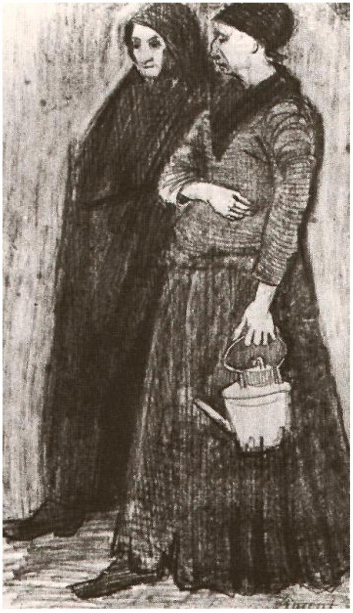 Sien incinta, camminando con una donna anziana da Vincent van Gogh