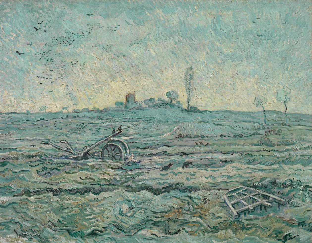Campo innevato con un erpice (dopo Millet) da Vincent van Gogh