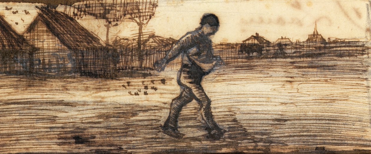 Il seminatore, da una serie di quattro disegni che rappresentano le quattro stagioni da Vincent van Gogh