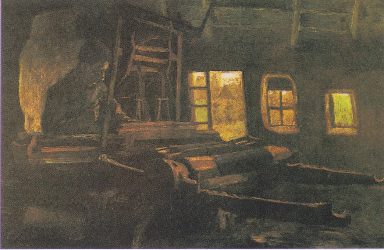 Tessitore in una stanza con tre finestre strette da Vincent van Gogh